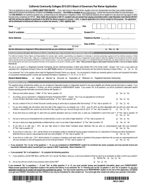 California Community Colleges Board of Governors Fee Waiver Application