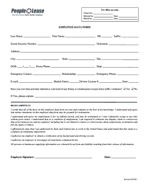 Employee Data Form