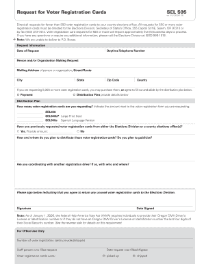 Oregon Voter Registration Card Request Form