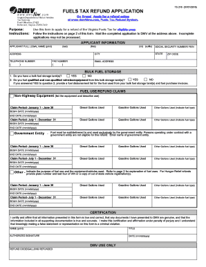 Virginia Fuels Tax Refund Application