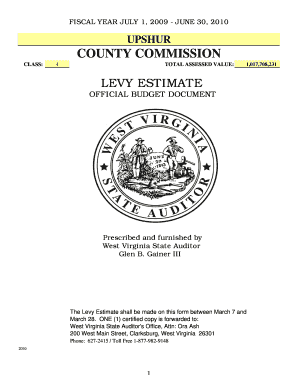 upshur county wv annual budget form