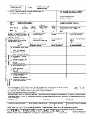 Form W-3c PR Corrected Wage and Tax Statement