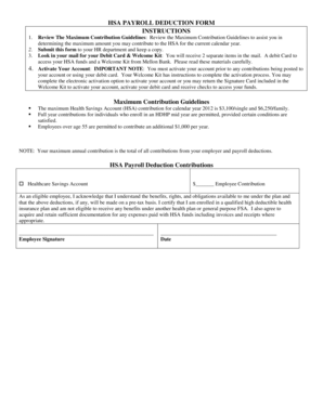 HSA Payroll Deduction Form