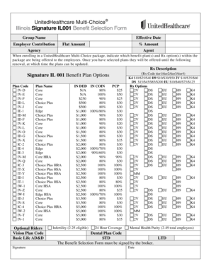 UnitedHealthcare Multi-Choice Benefit Selection Form