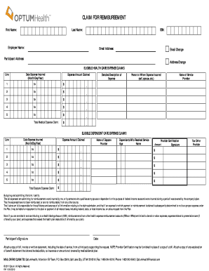 Claim for Reimbursement Form