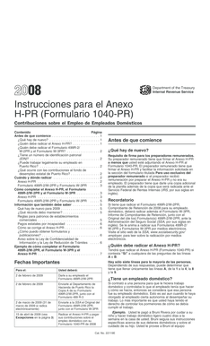 Instrucciones para el Anexo H-PR (Formulario 1040-PR)