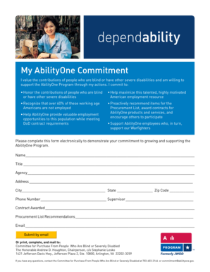 AbilityOne Commitment Form