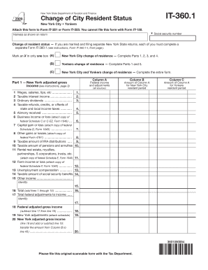 New York State Change of City Resident Status IT-360.1