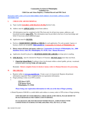 Pennsylvania Child Abuse History Clearance Form