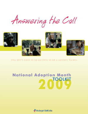National Adoption Month Toolkit Cover 2009.ai - AdoptUSKids - adoptuskids