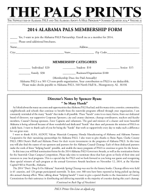 Alabama PALS Membership Form