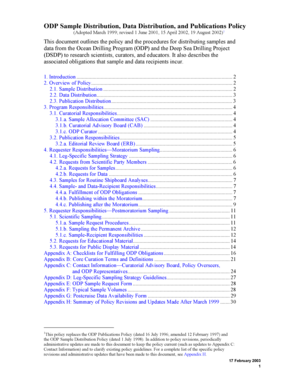 ODP Sample Distribution, Data Distribution, and Publications Policy - www-odp tamu