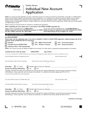 Fidelity Entity New Account - Fill Online, Printable ...