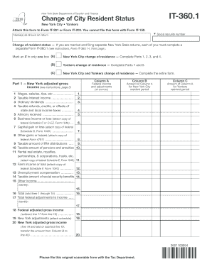 New York State Change of City Resident Status IT-360.1