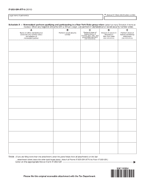New York State Nonresident Partner Schedule A