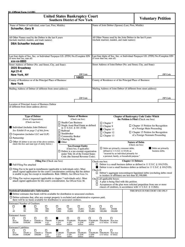 Bankruptcy Forms Schaeffer, Gary B - Wayne M Greenwald wg6758 Preview on Page 1