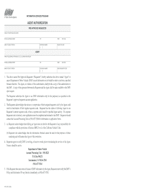 California DMV Agent Authorization Form
