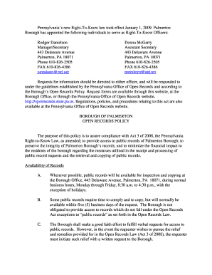 Pennsylvania Right-To-Know Request Form