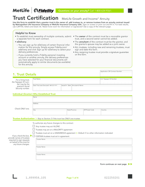MetLife Trust Certification Form