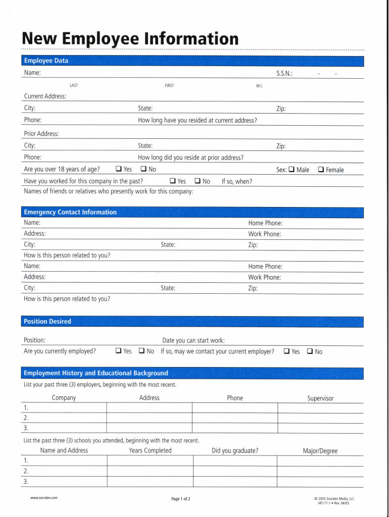new employee forms