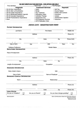 Inova Comprehensive Addiction Treatment Services Registration Form