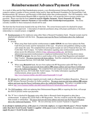 Reimbursement/Advance/Payment Form
