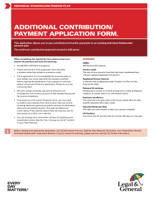Individual Stakeholder Pension Plan Contribution Form