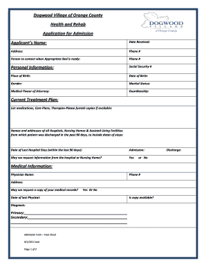 Healthcare Admission Application