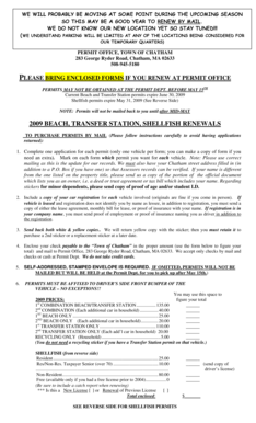 Chatham Beach and Shellfish Permit Renewal Form