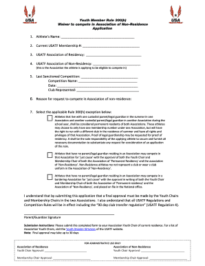 Youth Member Rule 300(h) Waiver