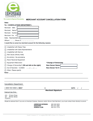 Merchant Account Cancellation Form