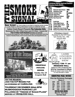 Christmas Signup sheet and Resident Directory forms INSIDE