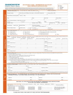 Sharonview Federal Credit Union Account Application