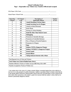 School Verification Form