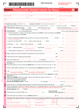 Massachusetts Resident Income Tax Return 2005