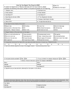 Tax Fraud Reporting Form
