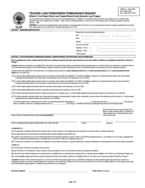 Teacher Loan Forgiveness Forbearance Request