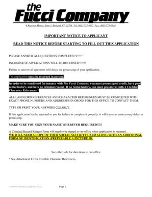 Rental Application Form