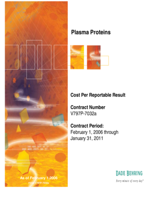 Dade Behring Plasma Protein - US Department of Veterans Affairs - va