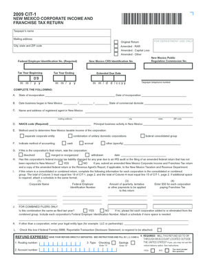 New Mexico Corporate Income and Franchise Tax Return