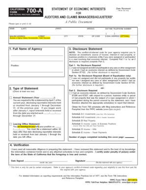 California Form 700-A