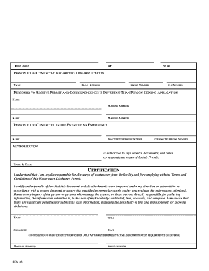 Wastewater Discharge Permit Application