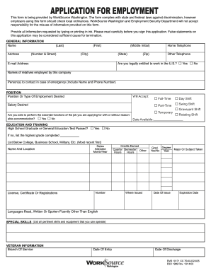 Generic application for employment - sample fillable employment application 2003 form