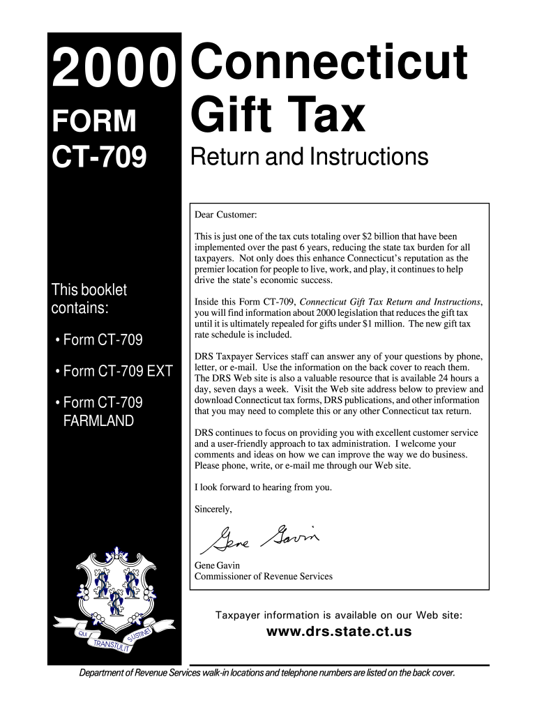 CT-709, 2000 Connecticut Gift Tax Booklet - CT.gov Preview on Page 1