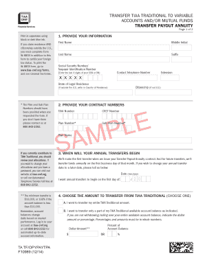 Transfer Payout Annuity Form