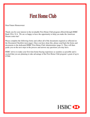 HSBC First Home Club Application