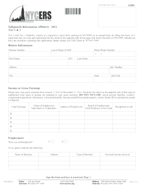 NYCERS Safeguards Information Affidavit