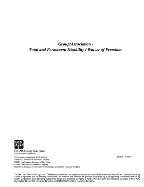 Total and Permanent Disability Waiver of Premium Form