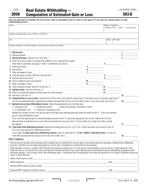 California Real Estate Withholding Form 593-E