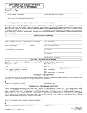 Coverdell ESA Direct Transfer Form